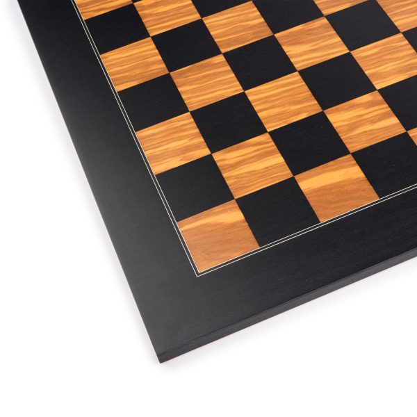 WE Games Deluxe Black and Olive Chessboard with Storage Box – Handmade in Spain, 20 in.