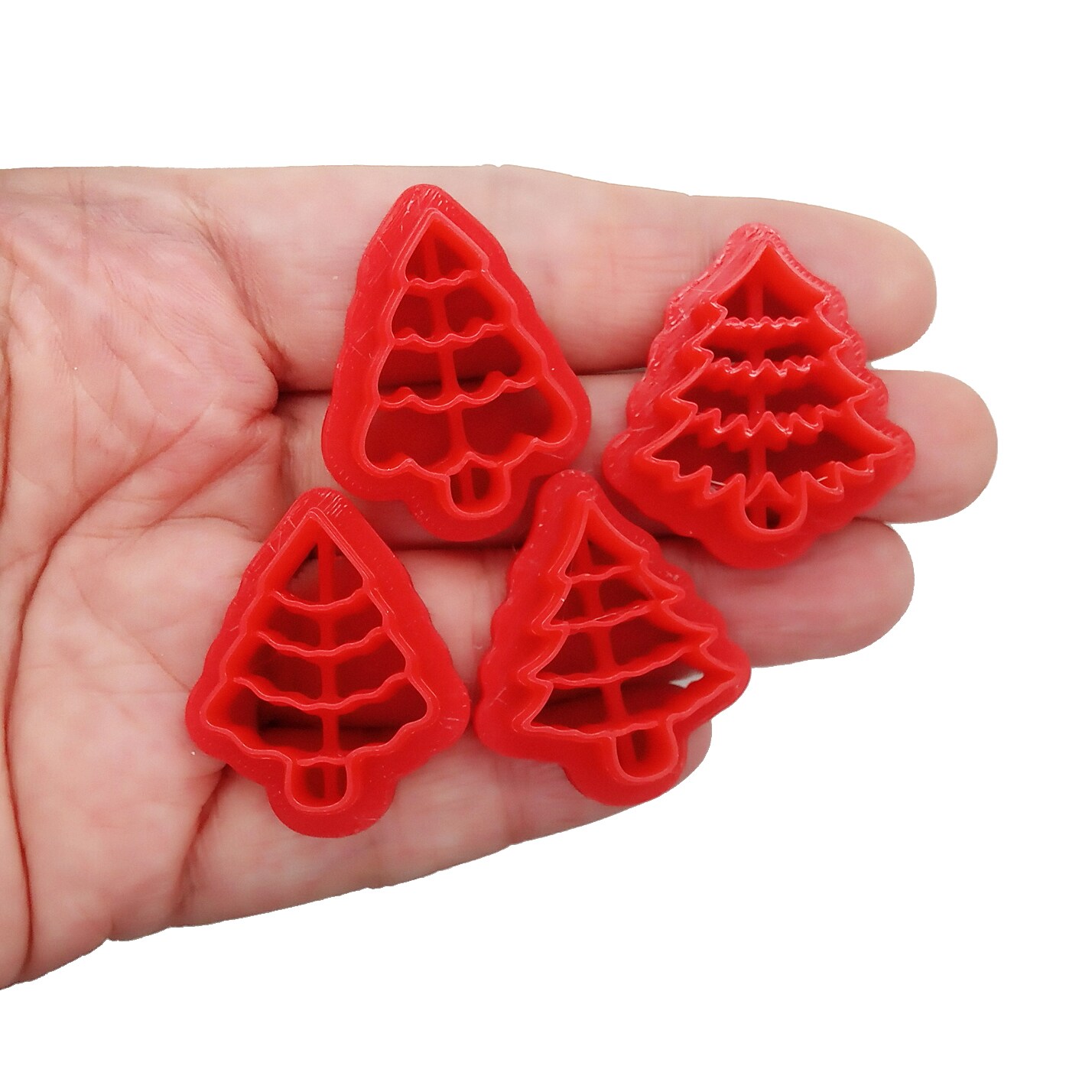 Pine Tree Clay Cutters, 4 pc, Tiny Cute Christmas Tree Shapes, Adorabilities