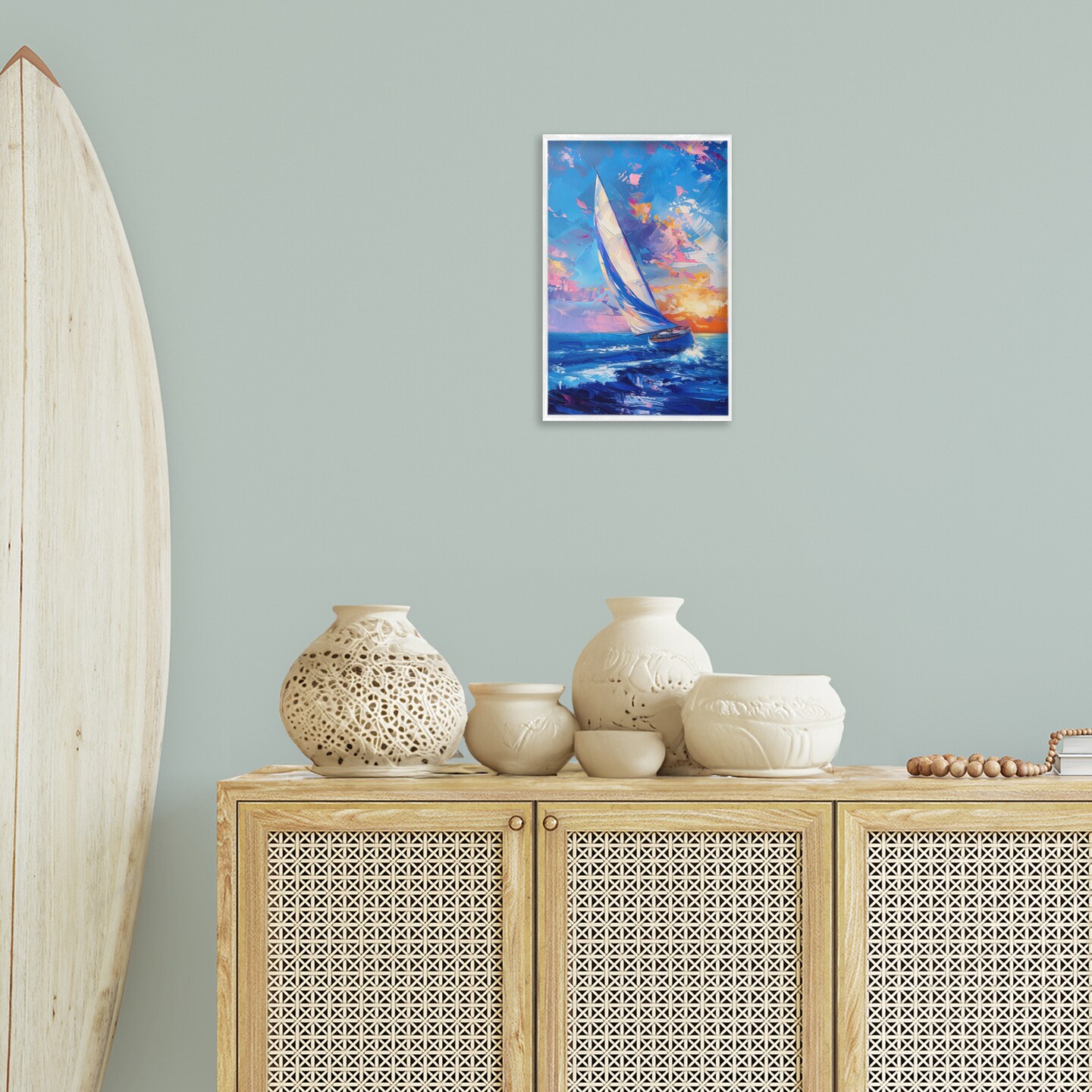 Stupell Industries Abstract Boat at Sunset Framed Giclee Design by LSR Design Studio