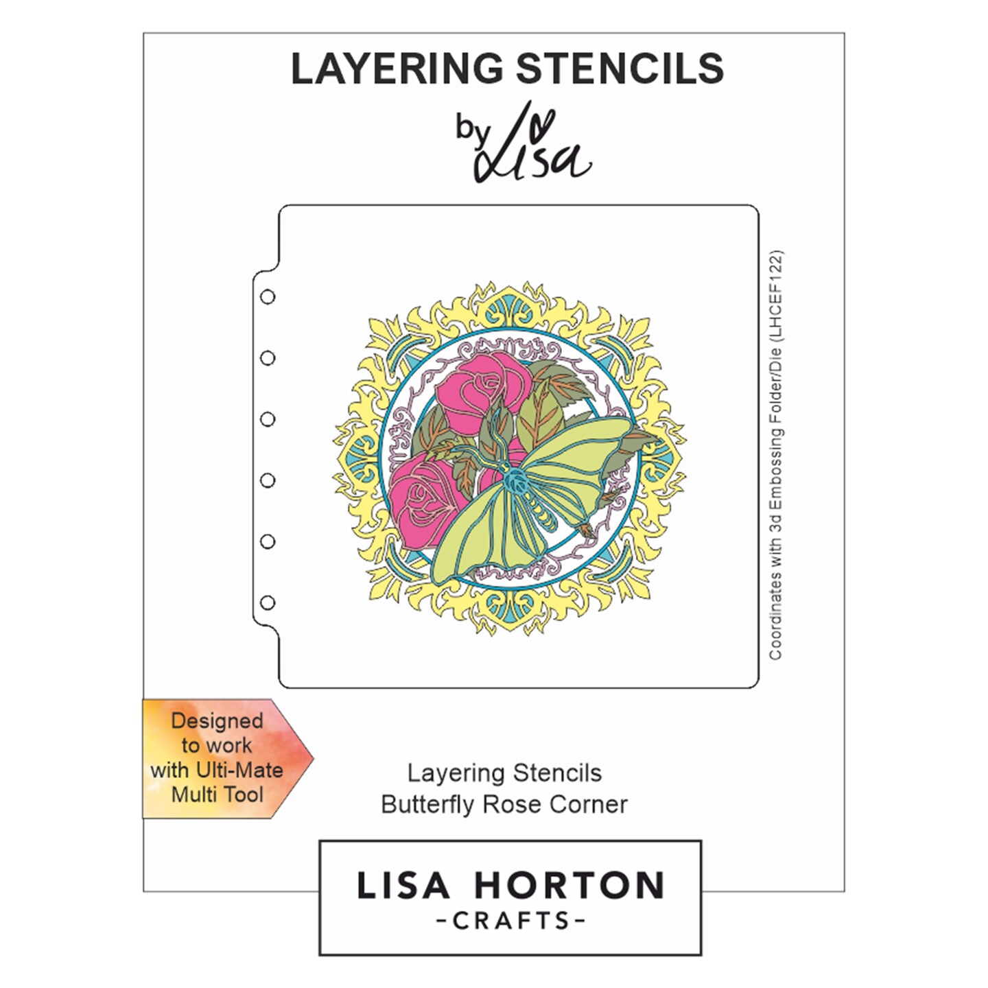 Lisa Horton Crafts Layering Stencils-Butterfly Rose Frame | Michaels