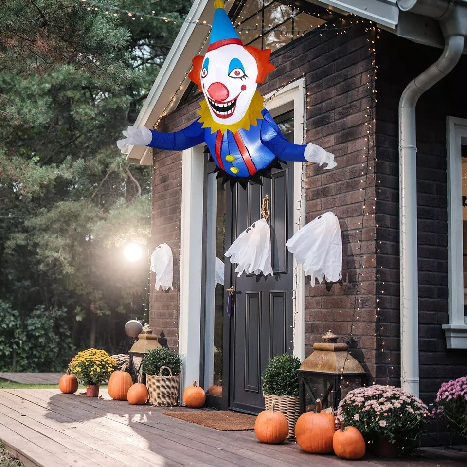 3.3FT Halloween Inflatable Hanging Clown Outdoor Decoration Blow up Garden Decor