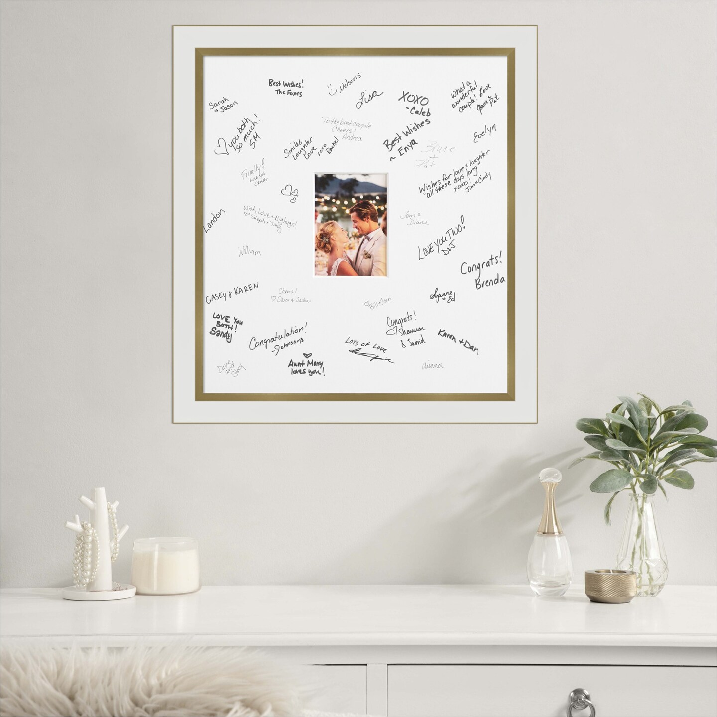 Eva Signature Mat Picture Frame, Photo Frame Wedding Guest Book Alternative, Autograph Picture Mat for Signature Board, Wedding Celebrations Graduations Support Encouragement or Retirement