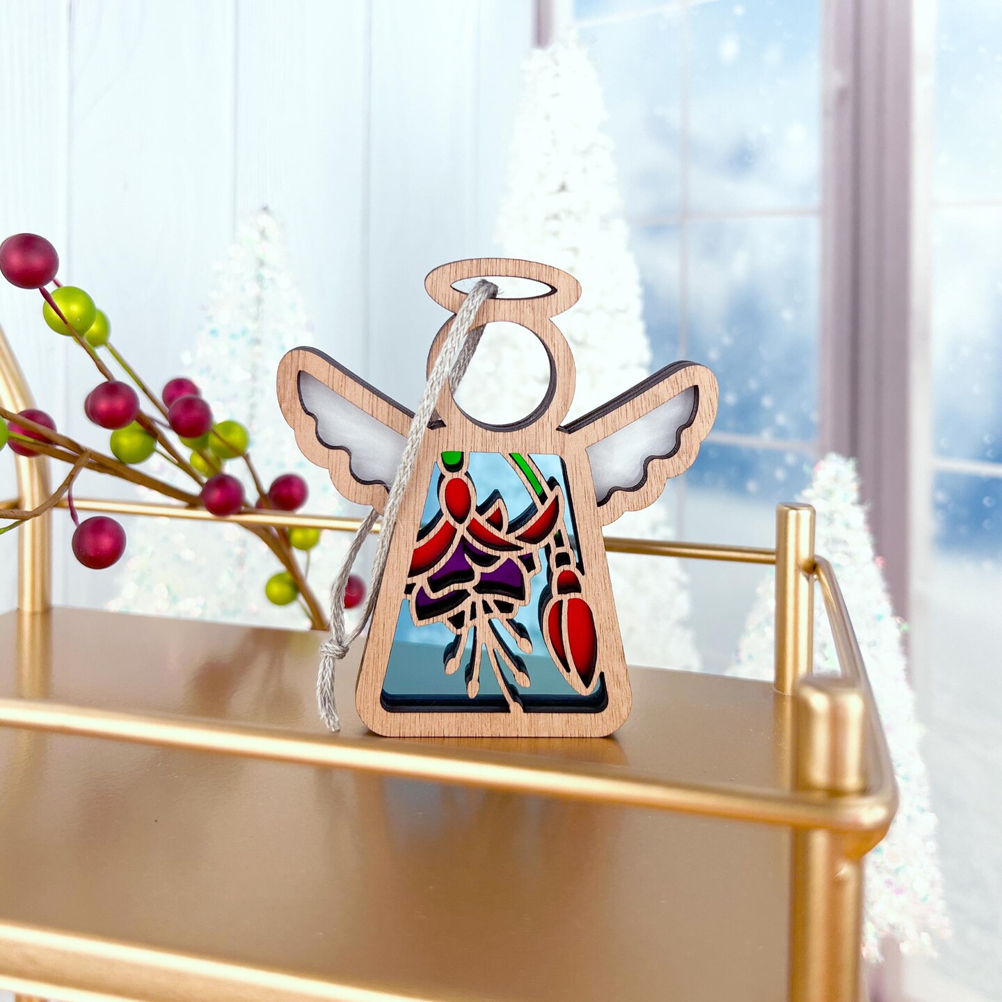 3.5&#x22; (H) Fuchsia Ornament - Handcrafted in Texas - Mother&#x27;s Angels&#xAE; Figurine - Mother&#x27;s Day Gifts