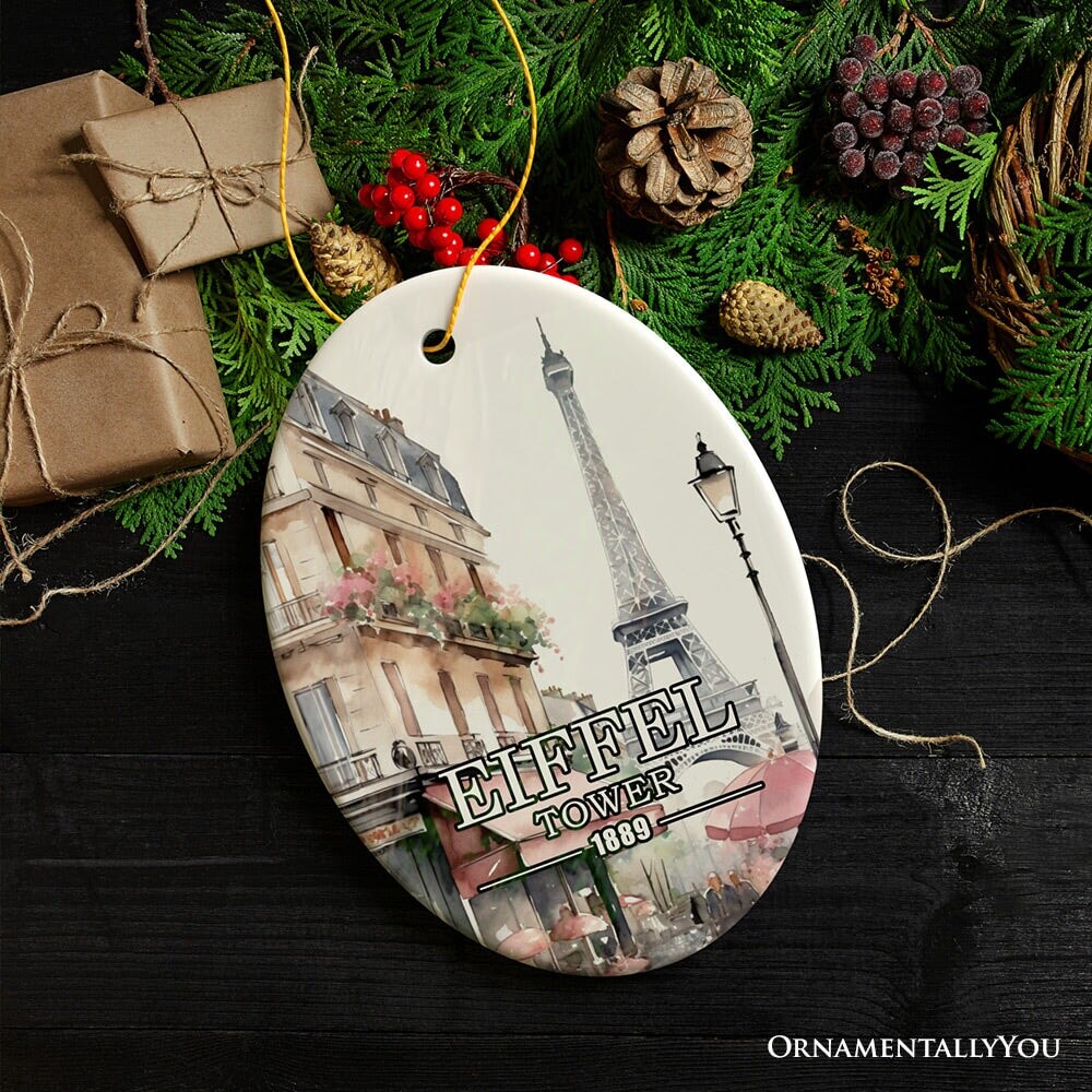 Charming Eiffel Tower Ornament, Vintage Paris Souvenir Gift and Christmas Decoration