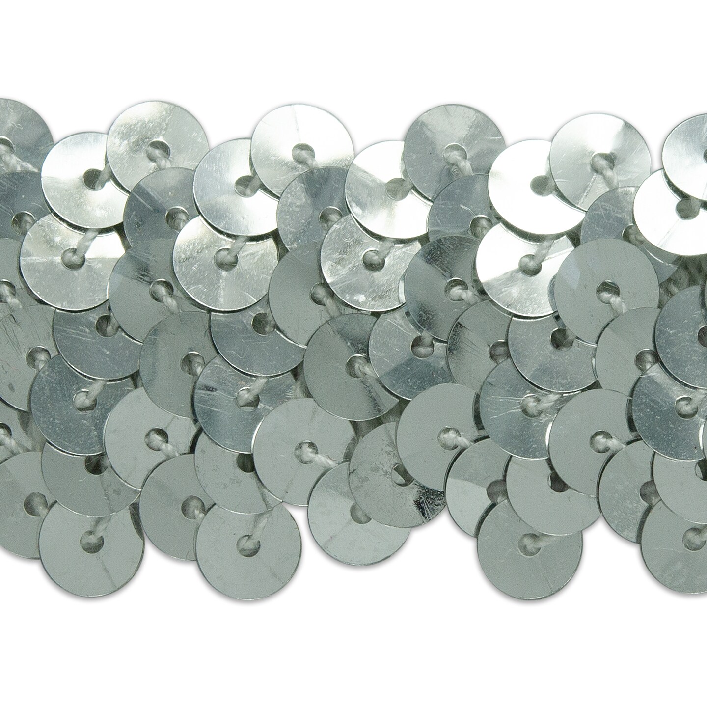 5 yards of 3 Row 1 1/4" Metallic Stretch Sequin Trim | 5 yard cut