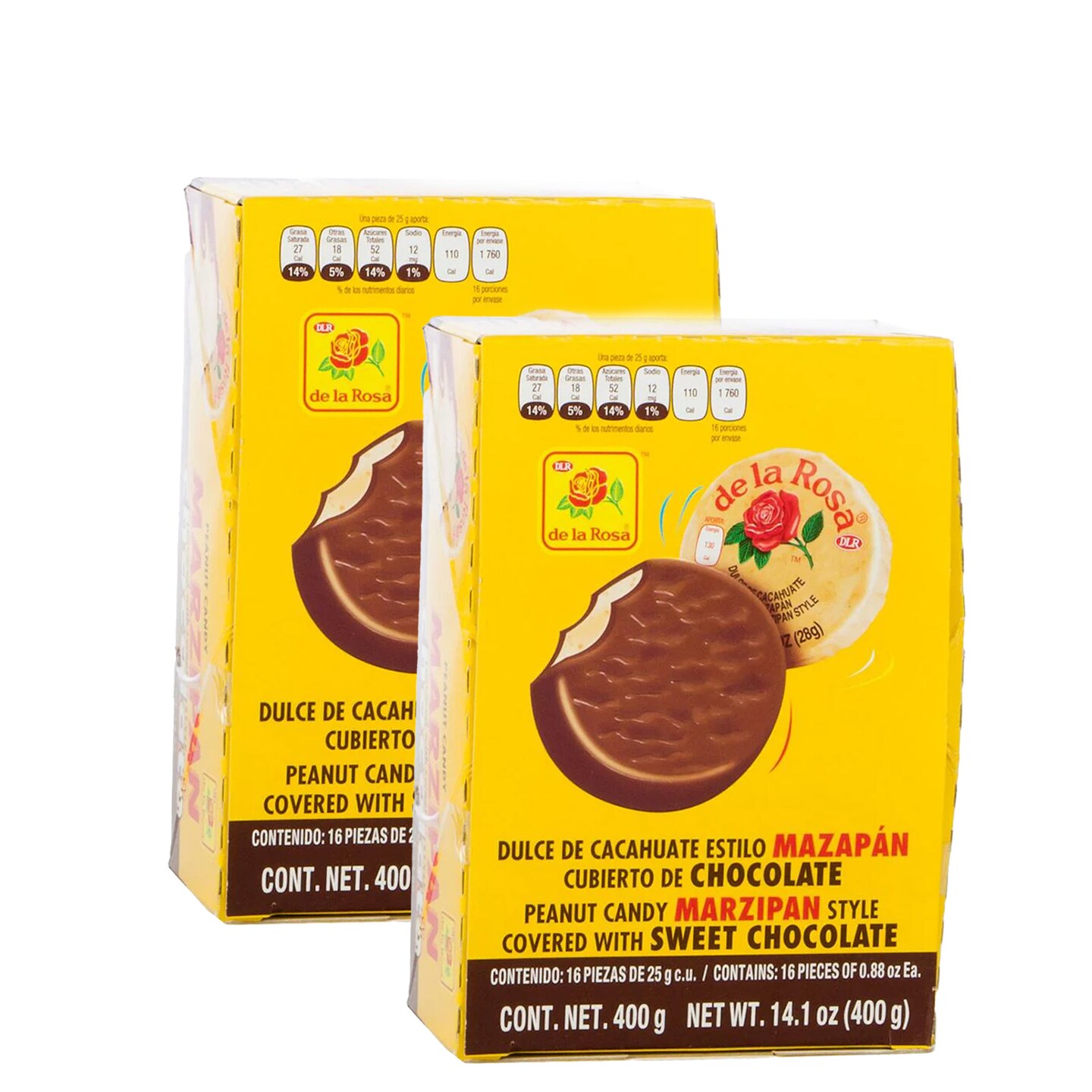 De La Rosa Mazapan Con Chocolate: 14.1oz 400g 16ct