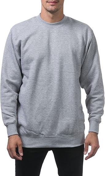 Men&#x27;s Heavyweight Crewneck Long Sleeve Fleece Pullover Sweatshirt