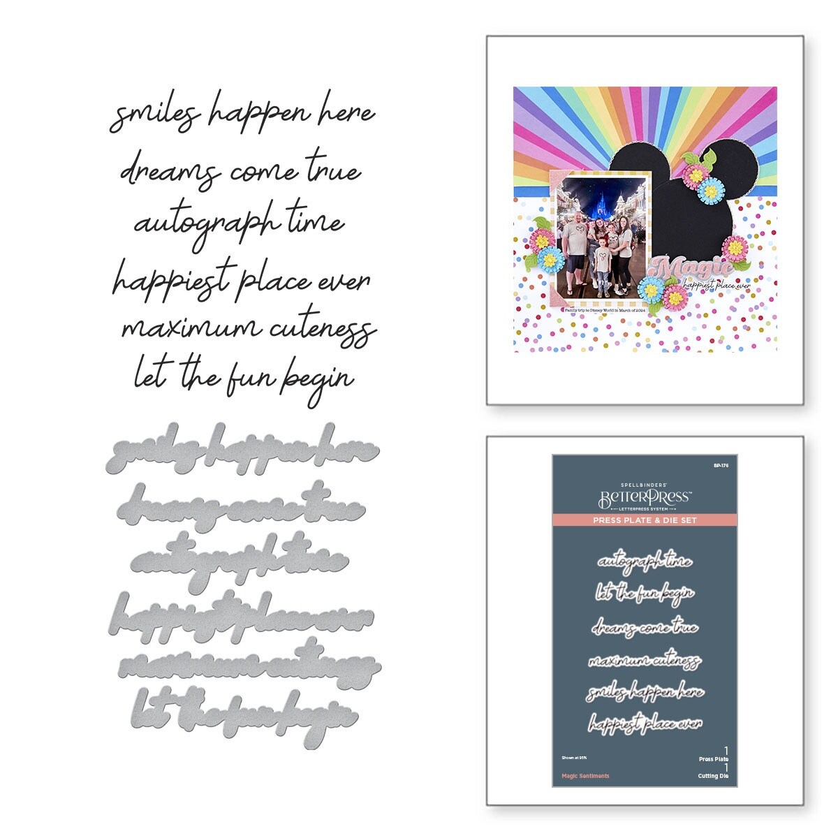 Spellbinders BetterPress Press Plate & Die Set-Magic Sentiments