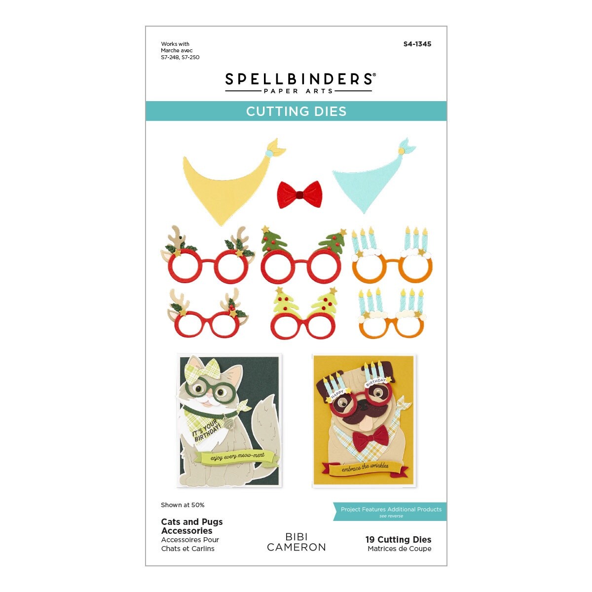 Spellbinders Etched Dies By Bibi Cameron-Cats And Pugs Accessories