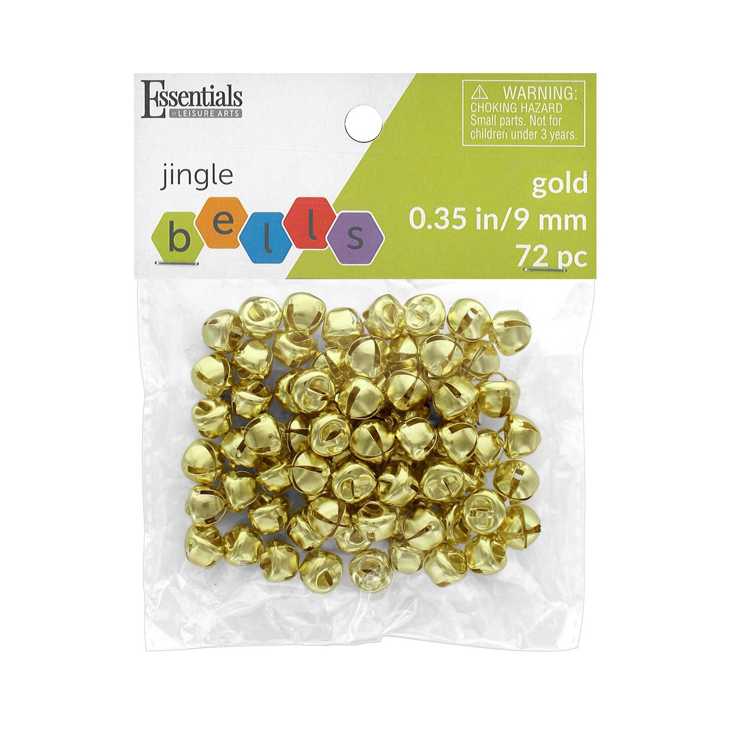 Essentials By Leisure Arts Arts Jingle Bells 9mm Gold 72pc