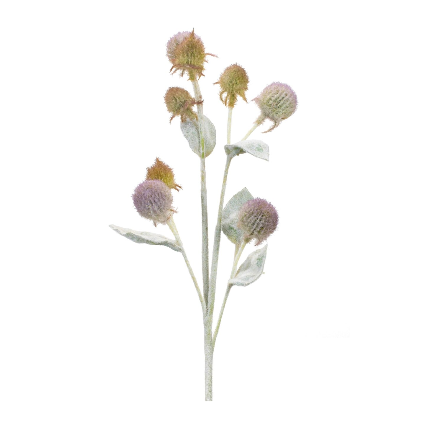 Melrose Thistle Foliage Artificial Sprays - 27.5&#x22; - Purple and Green - Set of 6