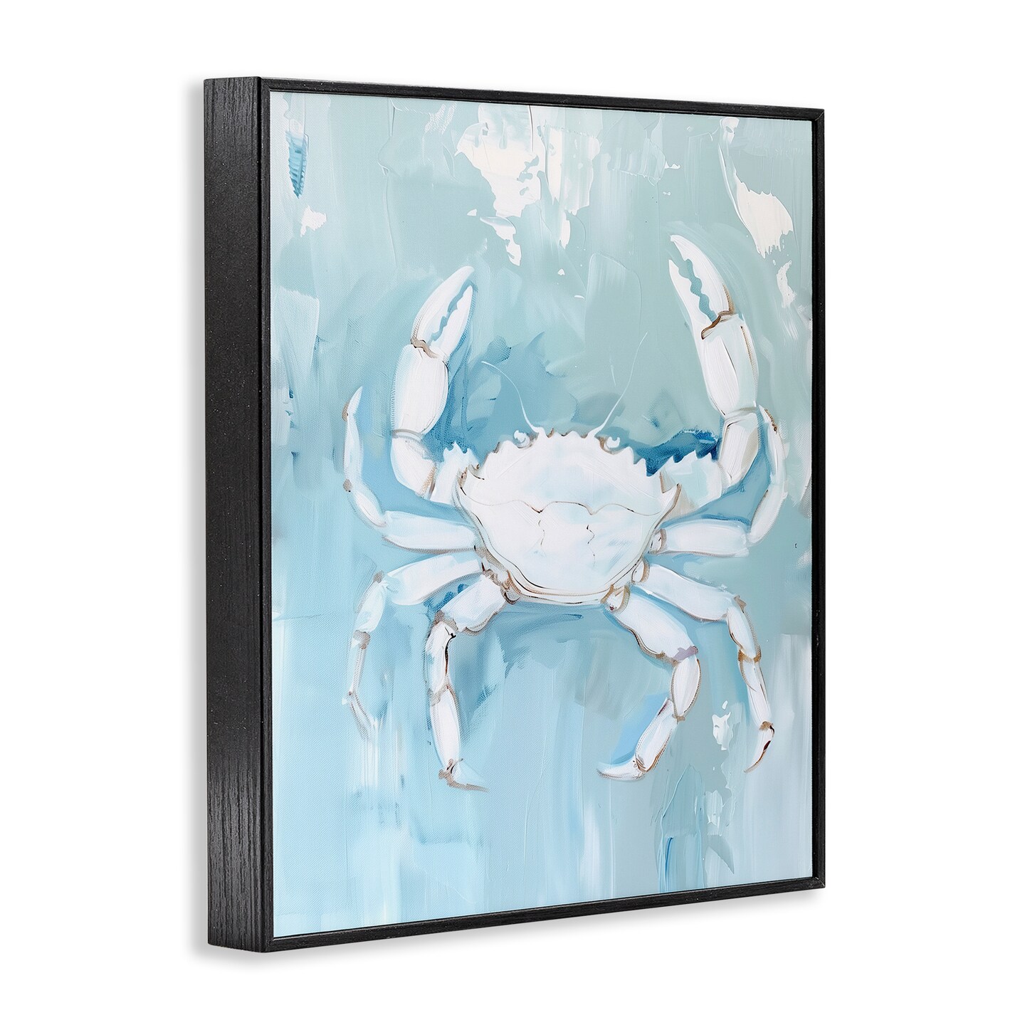 Stupell Industries White Coastal Crab Framed Giclee Wall Art Design by Arlington Prints
