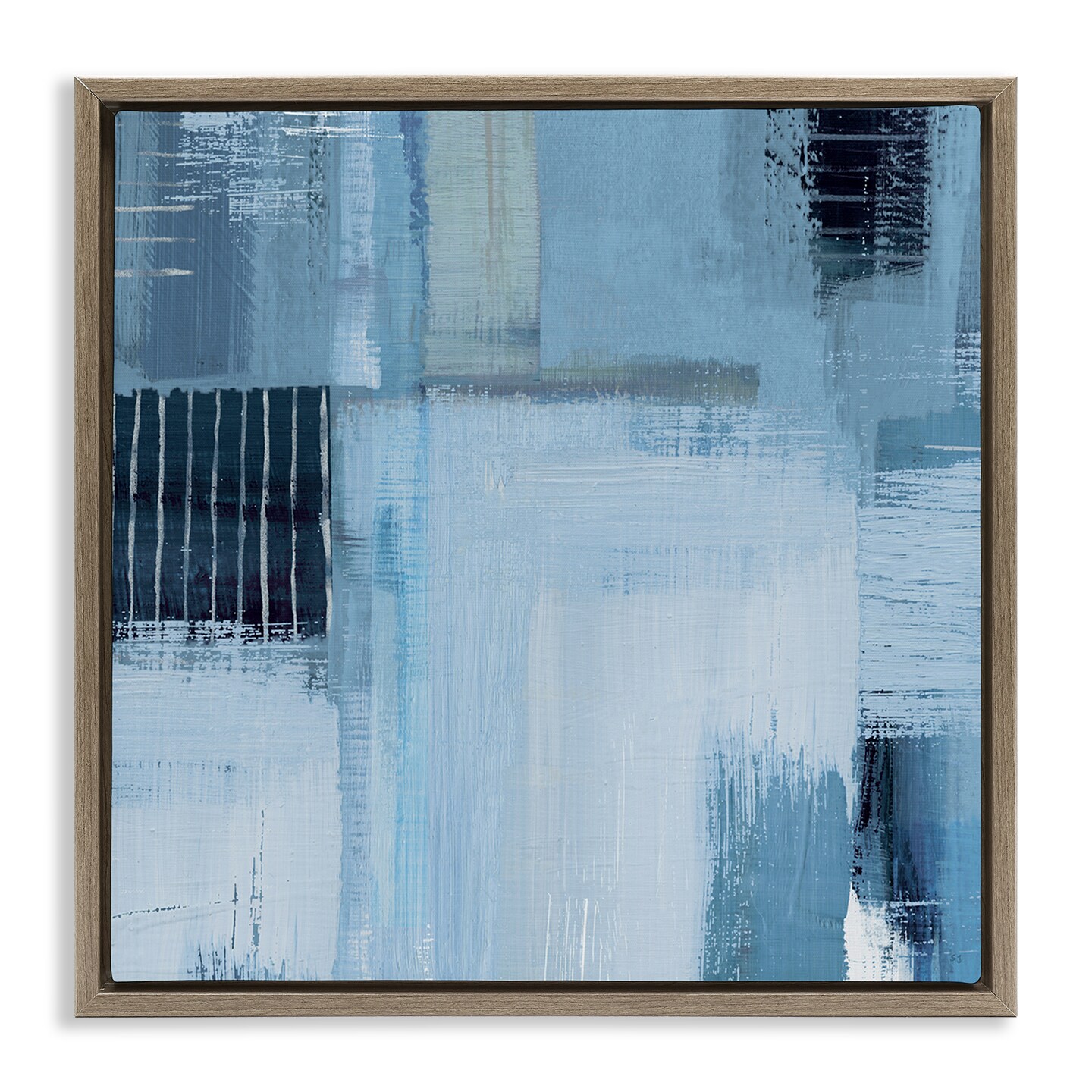 Stupell Industries Crosshatched Woven Abstract Floater Framed Canvas Wall Art Design by Susan Jill
