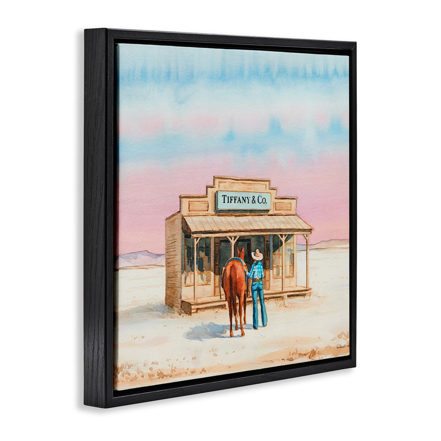 Stupell Industries Fashionista Cowgirl in Desert Floater Framed Canvas Wall Art Design by Amanda Greenwood