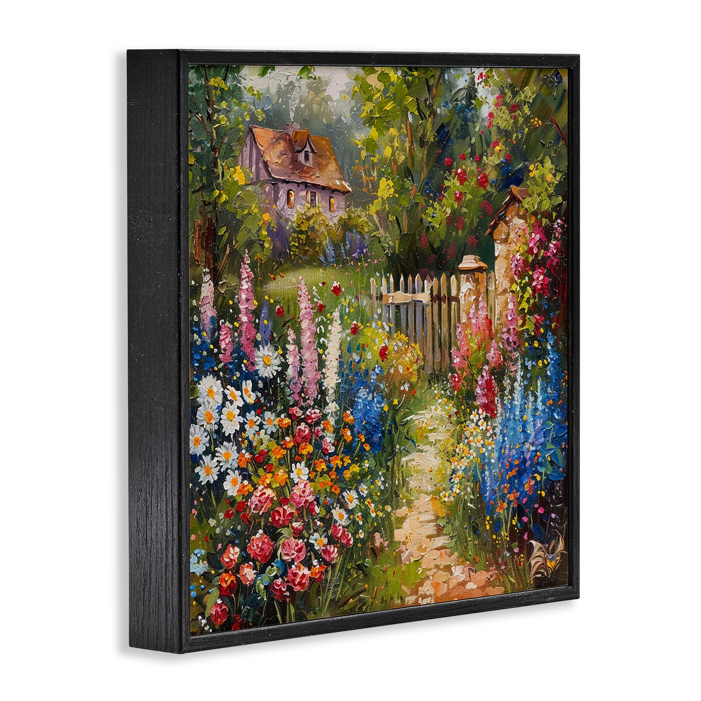 Stupell Industries Blooming Spring Cottage Framed Giclee Wall Art Design by LSR Design Studio