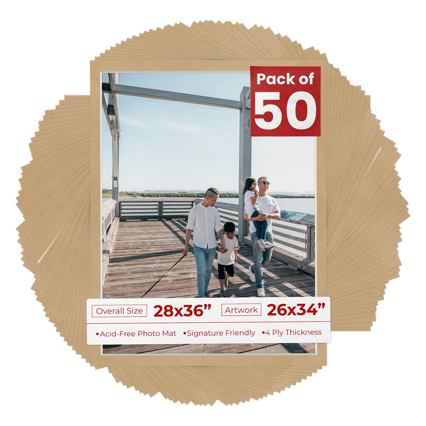 Beige Suede Mat Board for 28x36 Frames - Fits 26x34 Photos, Color ...