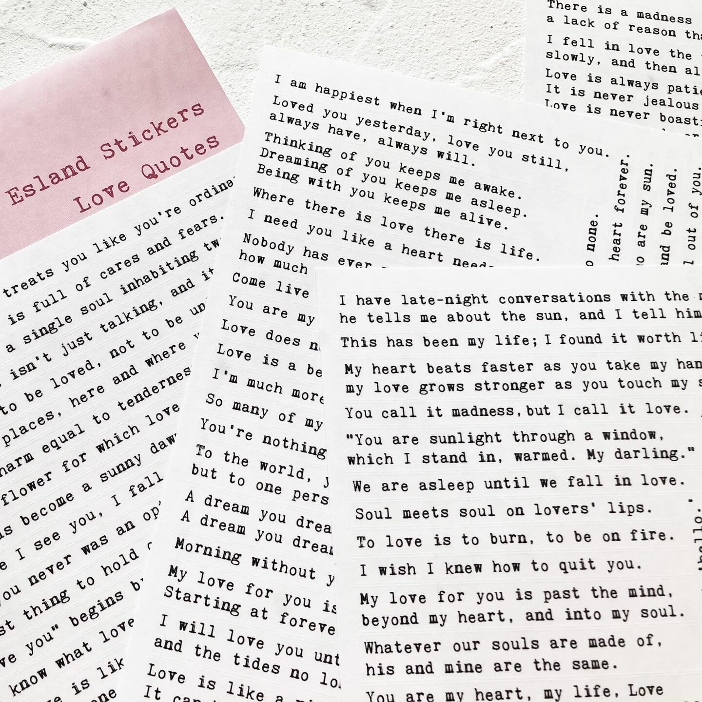 100+ Love Quotes Inspirational Scrapbook Stickers (Black) 8.3 x 6 x 0.1 inches