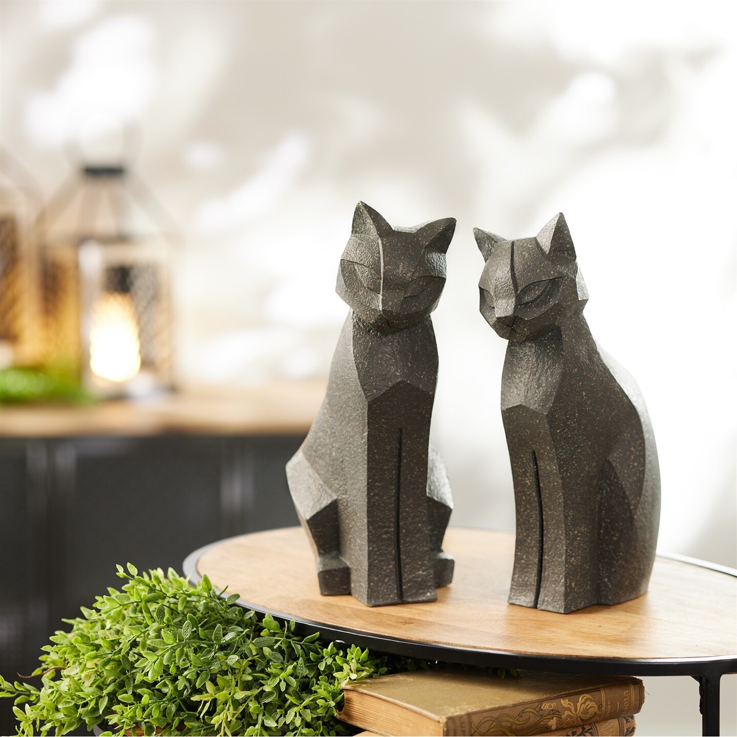 Melrose Sitting Cat Figurine Decorations - 12" - Gray - Set of 4
