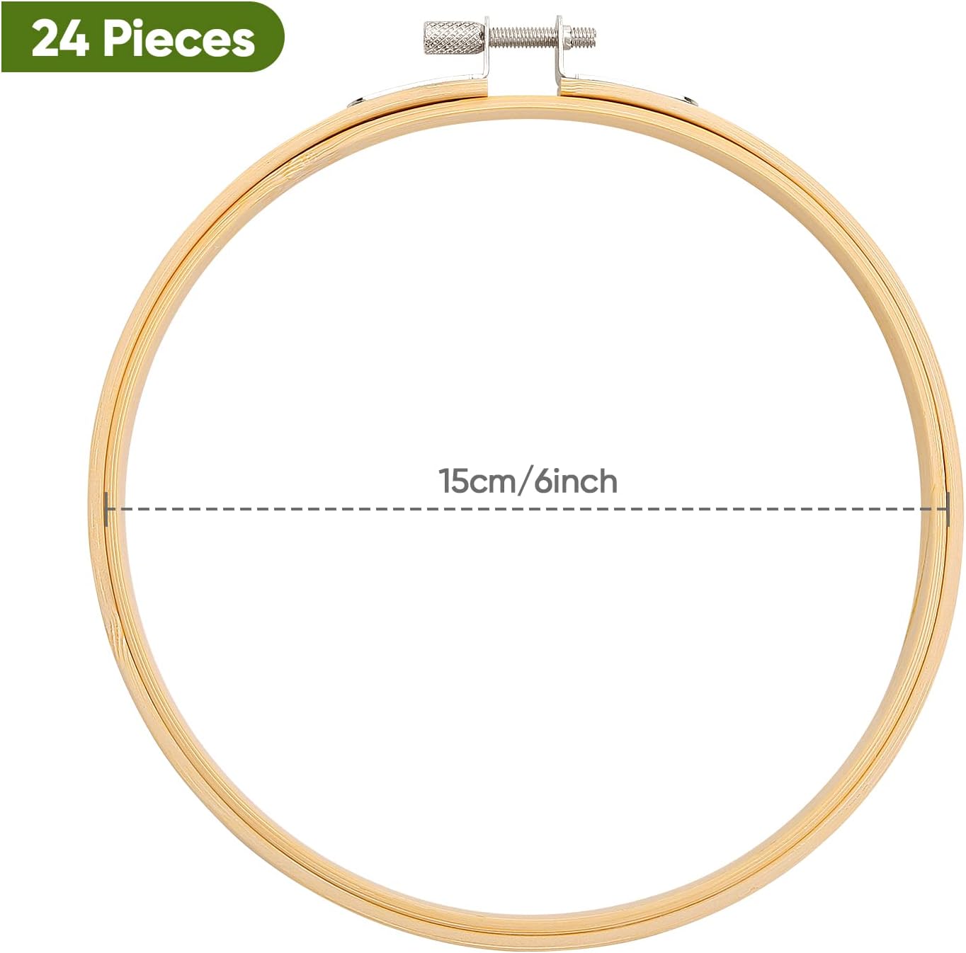 24 Pieces 6 Inch Embroidery Hoops Bulk