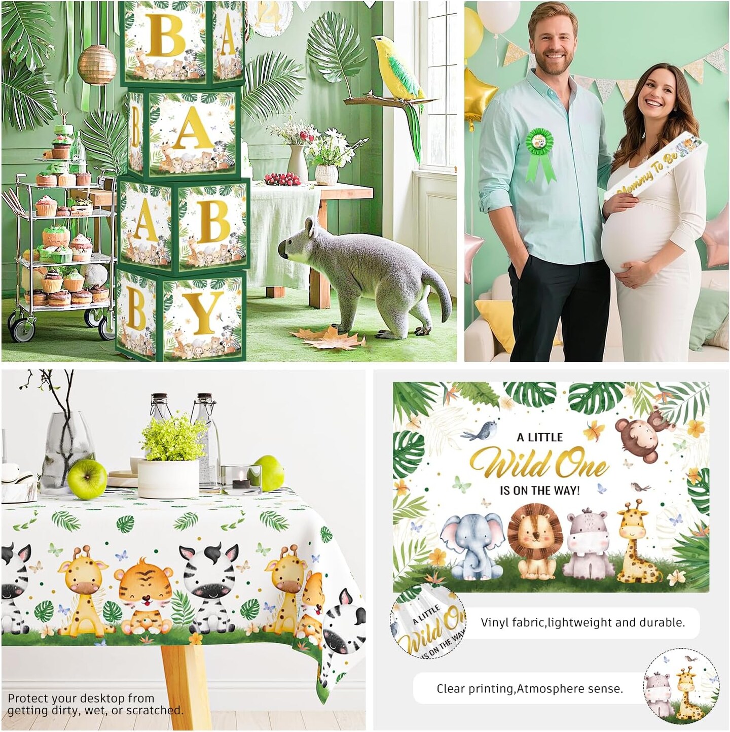 260PCS Safari Baby Shower Decorations - All-in-1 Supplies Pack