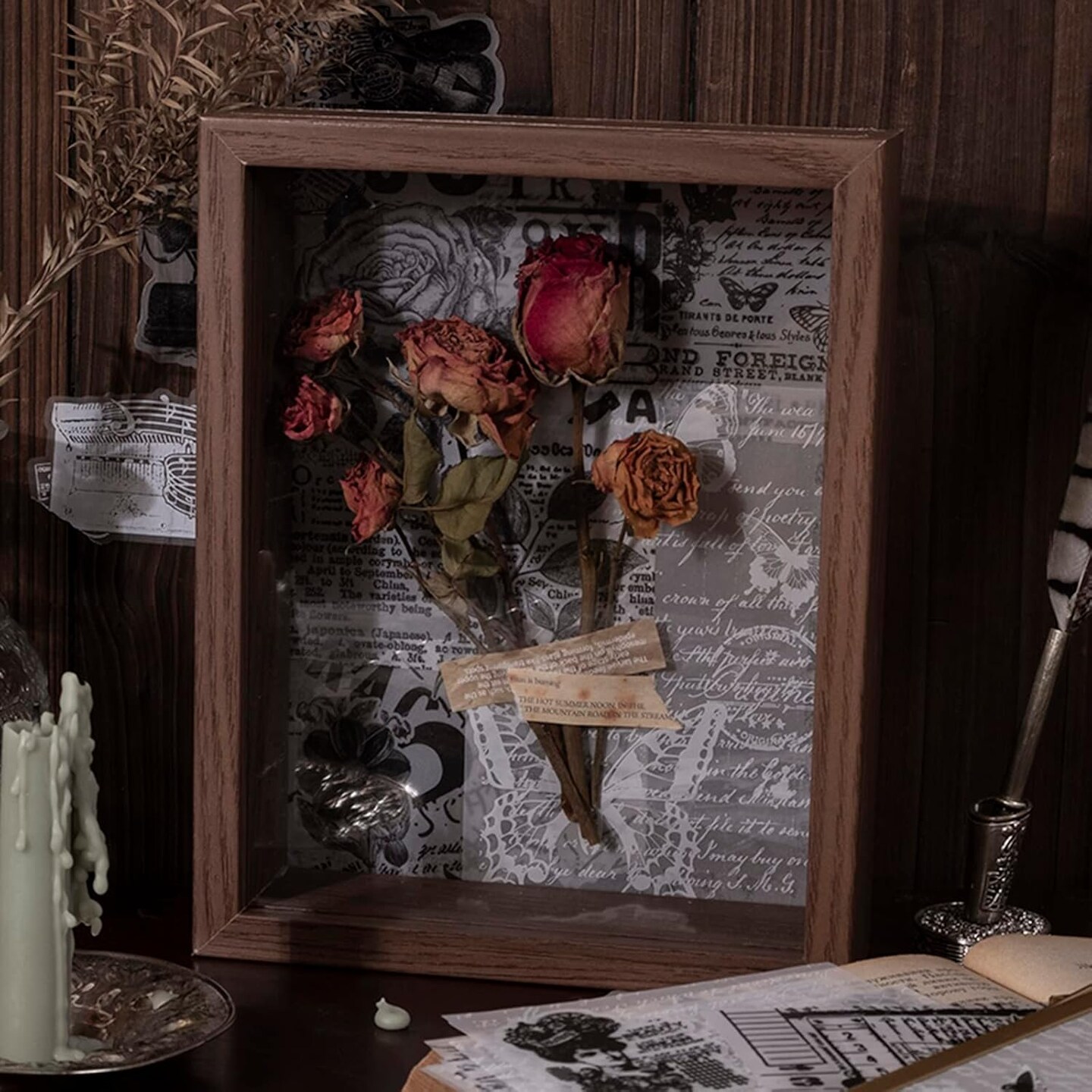 180 Pieces Vintage Black Scrapbooking Supplies Kit 5.51 x 3.94 x 0.04 inches