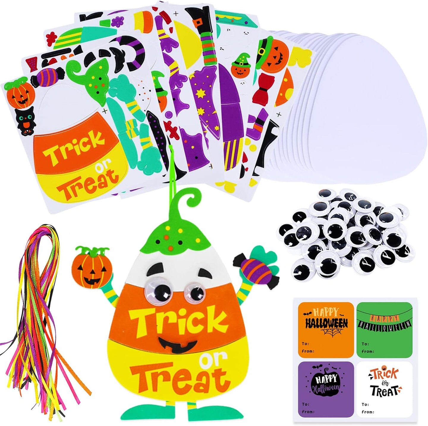 Pumpkin Monster Jack-o&#x27;-Lantern Foam 24 Sets Halloween Crafts Kits