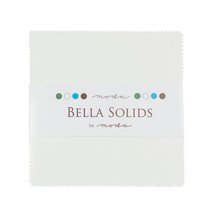 Bella Solids 5" Square Pack (Charm Pack) in White by Moda for Moda (9900PP 98)