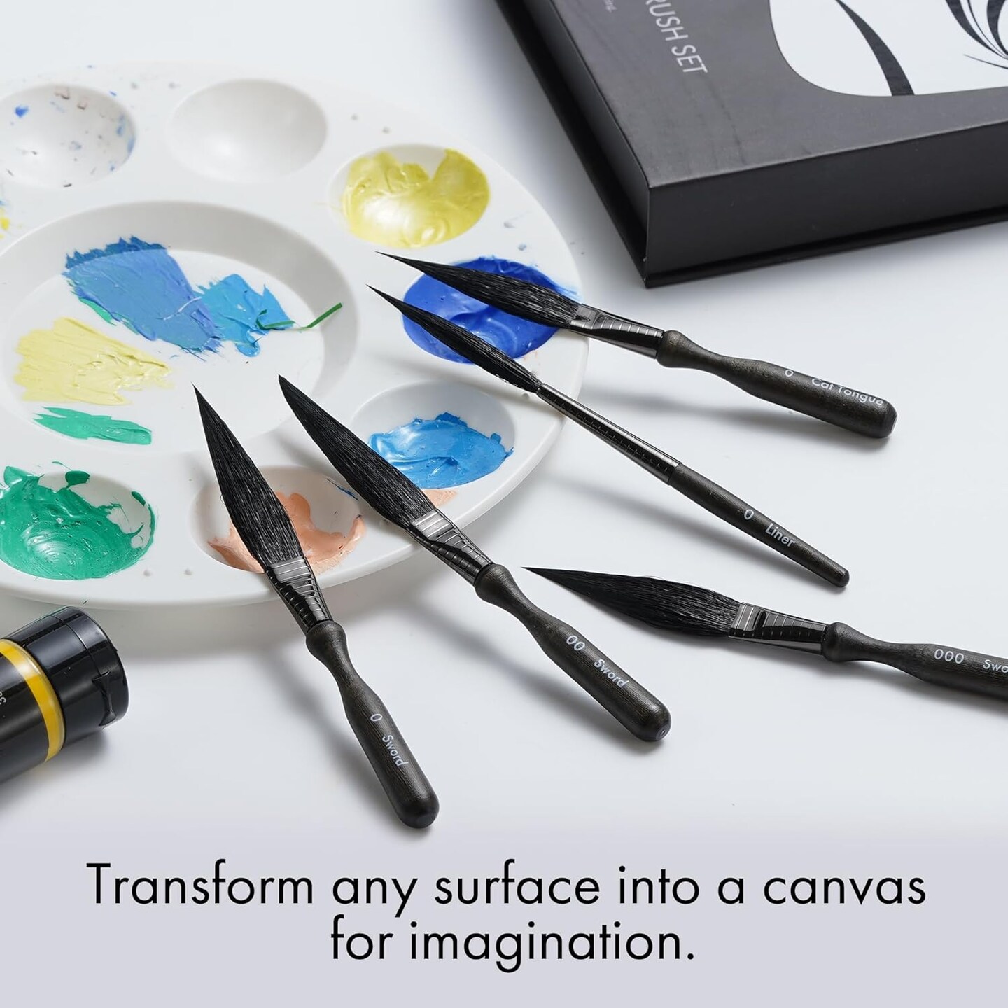 ARTIFY 5-Piece Pinstriping Brush Set, Mixed Squirrel & Goat