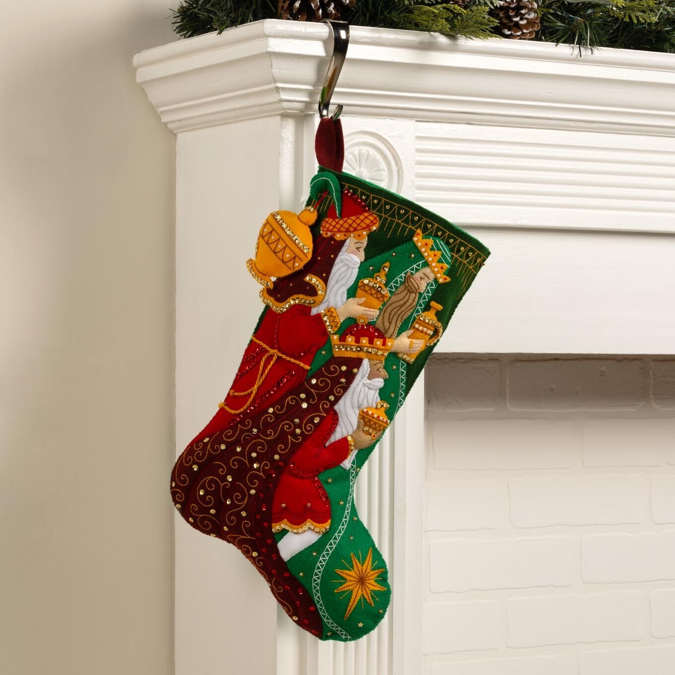 Bucilla Felt Stocking Applique Kit 18" Long-Treasure Of Kings