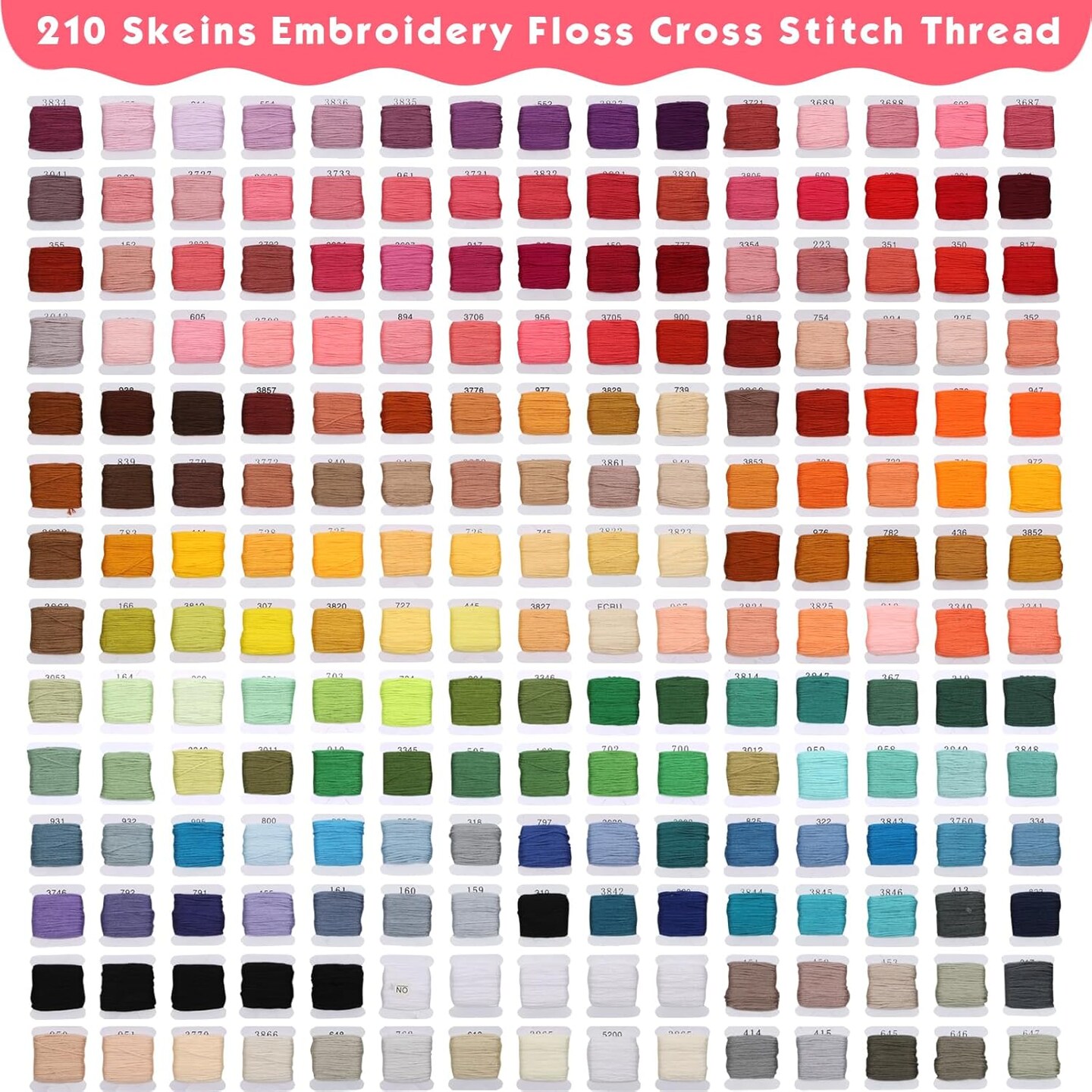 276 Pack Embroidery Floss Thread Kit(210 Colors)