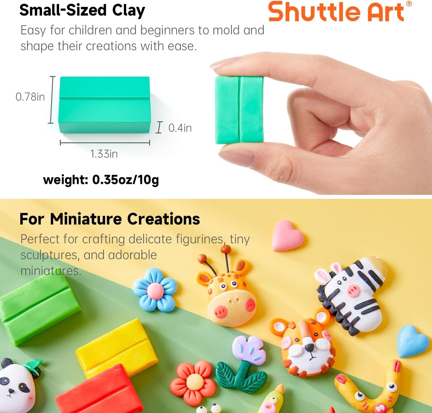 Art 117 PCS Small Block Polymer Clay Kit,95 Unique Colors,5 Modeling Clay Tools