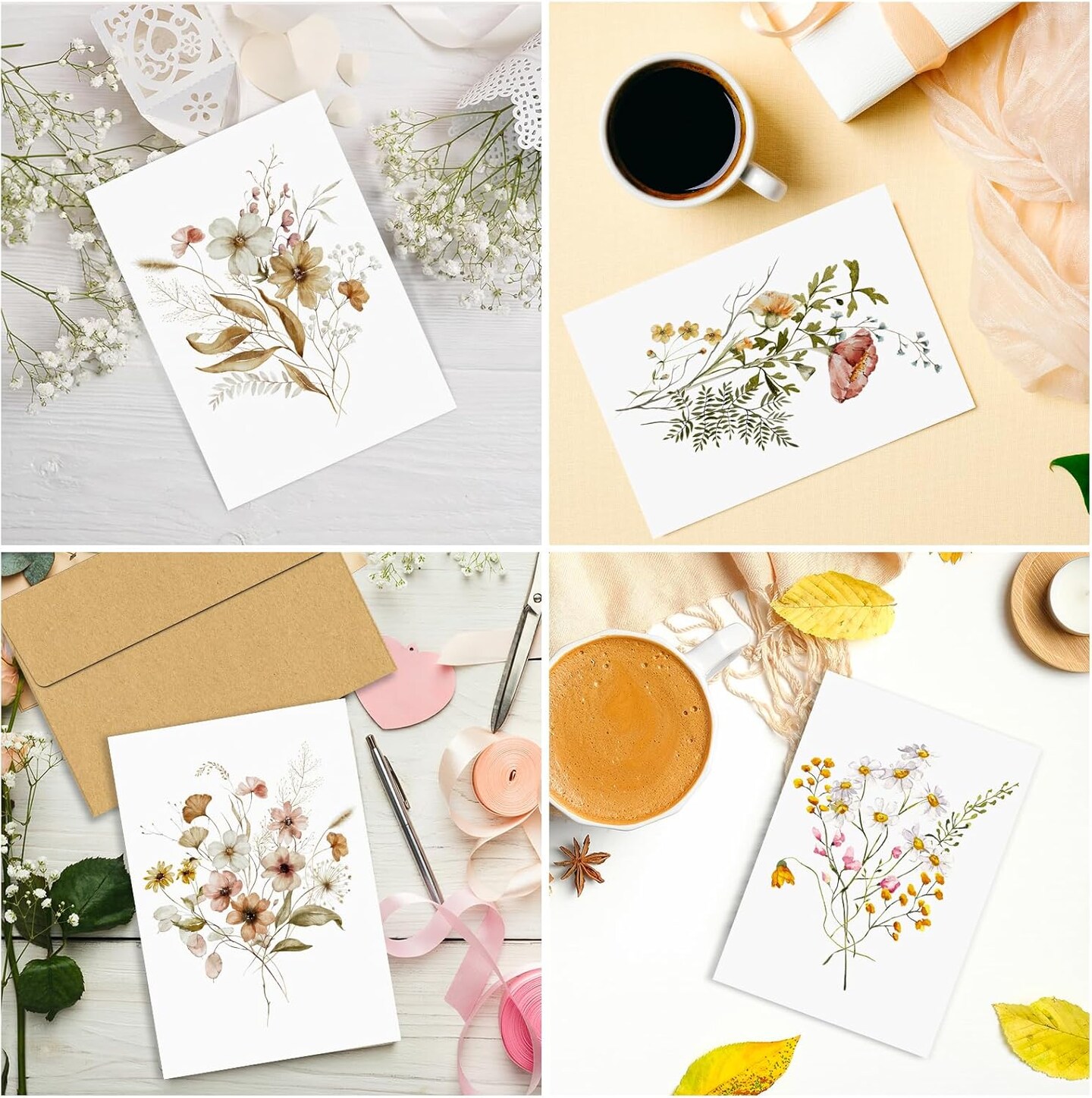 Blank Greeting Cards 4x6,30 Pack 6 Assorted