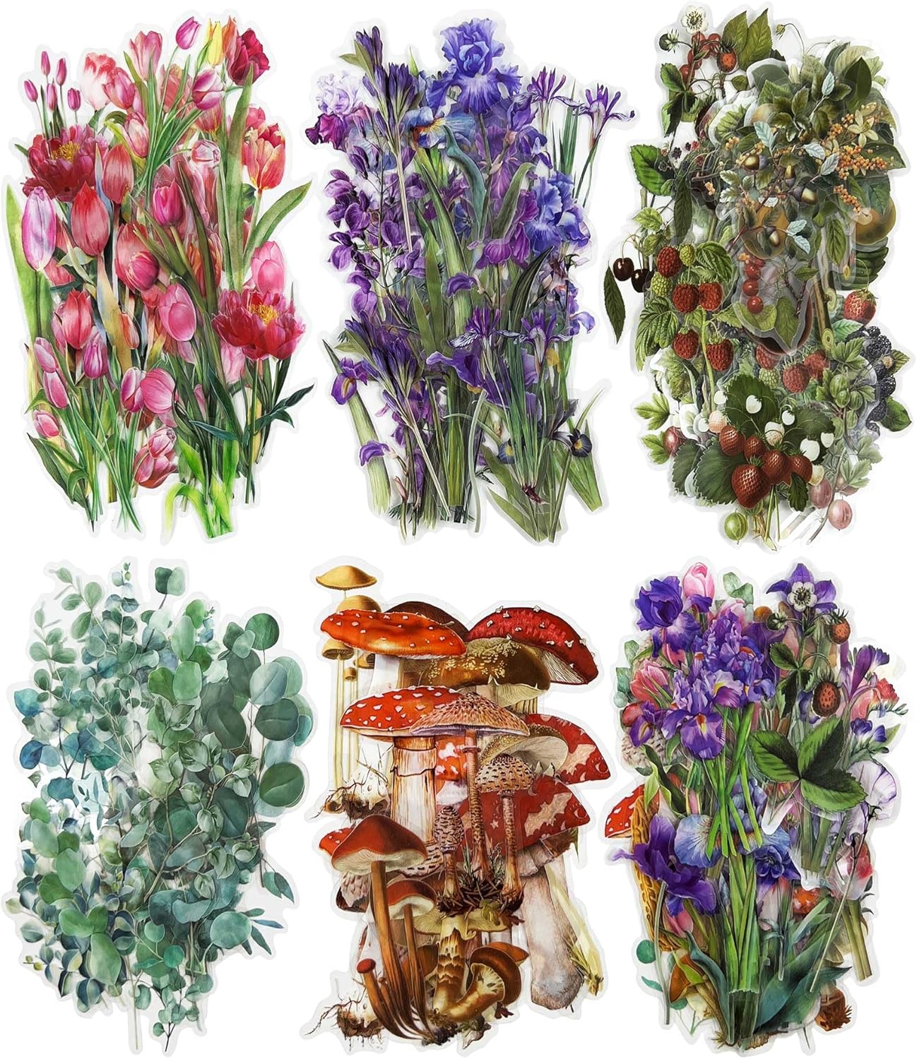 200 Pieces Aesthetic Flower Scrapbook Stickers Set