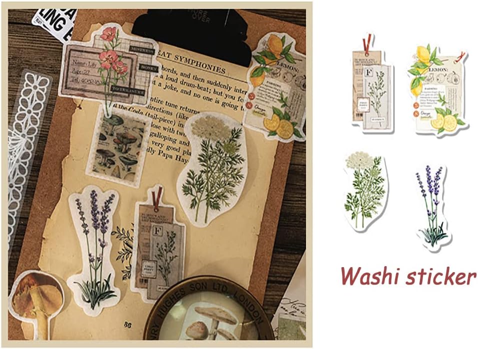 260 Pieces Vintage Scrapbook Supplies Pack (Flowers)