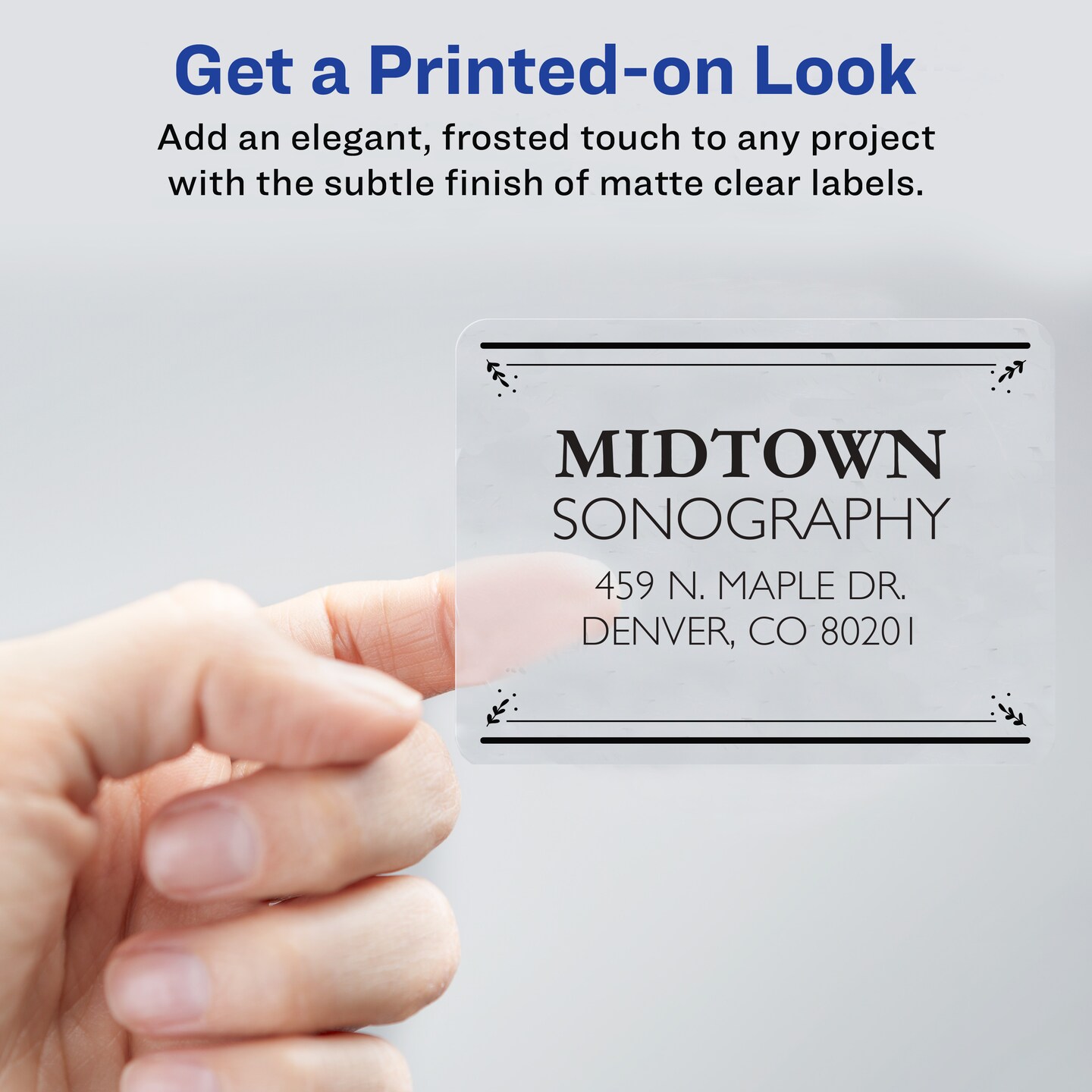 Avery Shipping Labels, Permanent Adhesive, Matte Frosted Clear, 8-1/2" x 11", 10 Labels (18665)