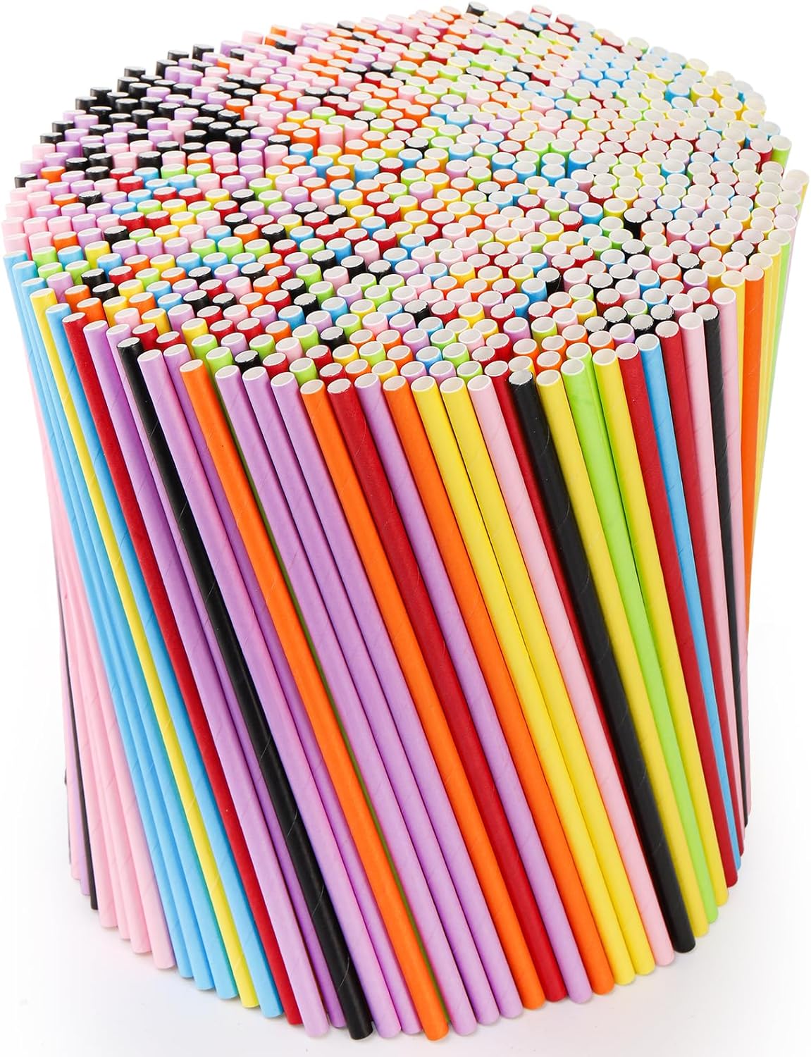 800 PCS Paper Drinking Straws, Disposable Paper Straws for Mixed Drinks, Party Supplies, Restaurant, Food Service, Birthday, Wedding, Baby Shower, Christmas, Holiday, Gift, Assorted Colors