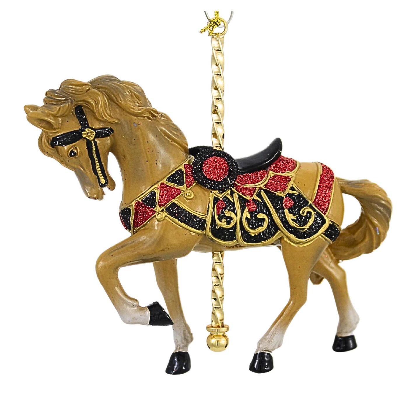 Kurt S. Adler 3.75 In Carousel Animal Christmas Tree Ornament , Pole Animal Circus