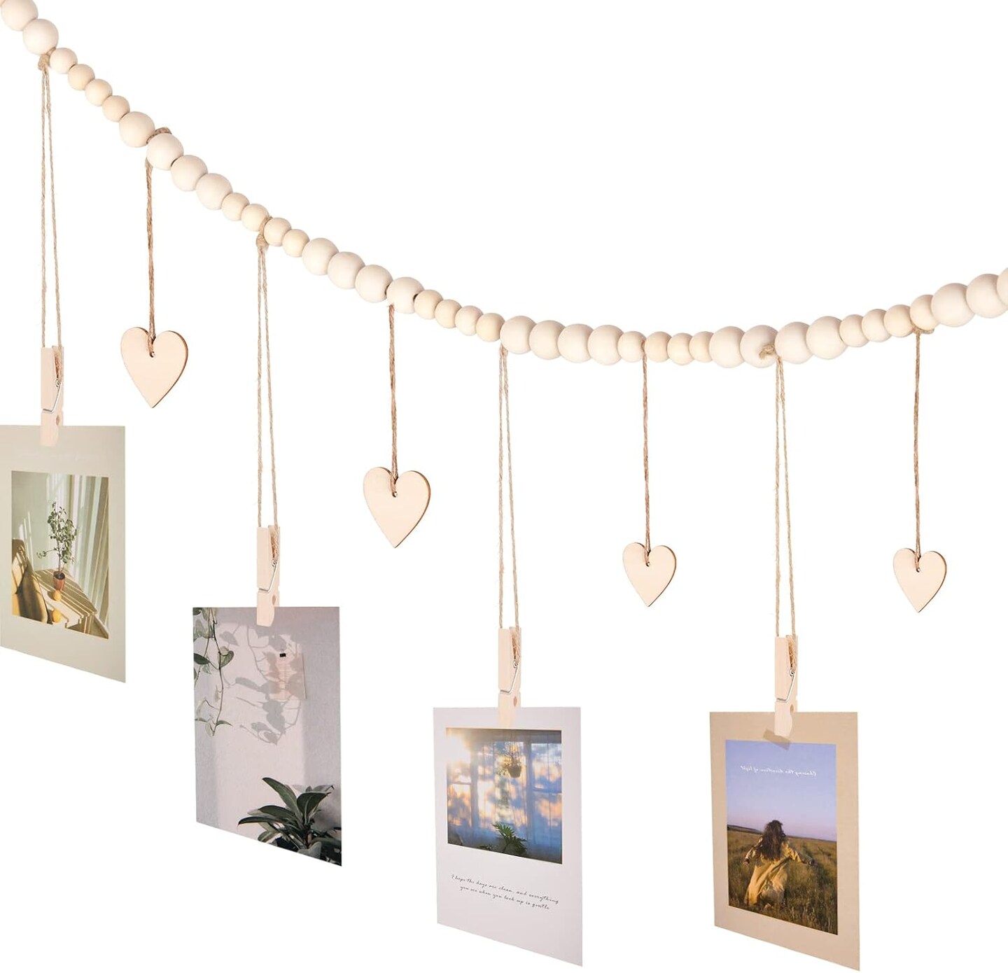 2 Pack Hanging Photo Display Room Wall Decor, Boho Collage Picture Frame