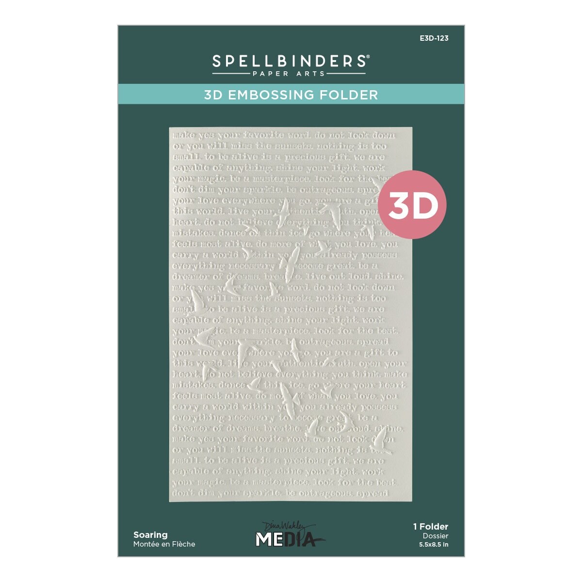 Spellbinders 3D Embossing Folder By Dina Wakley-Soaring, Collaged Birds