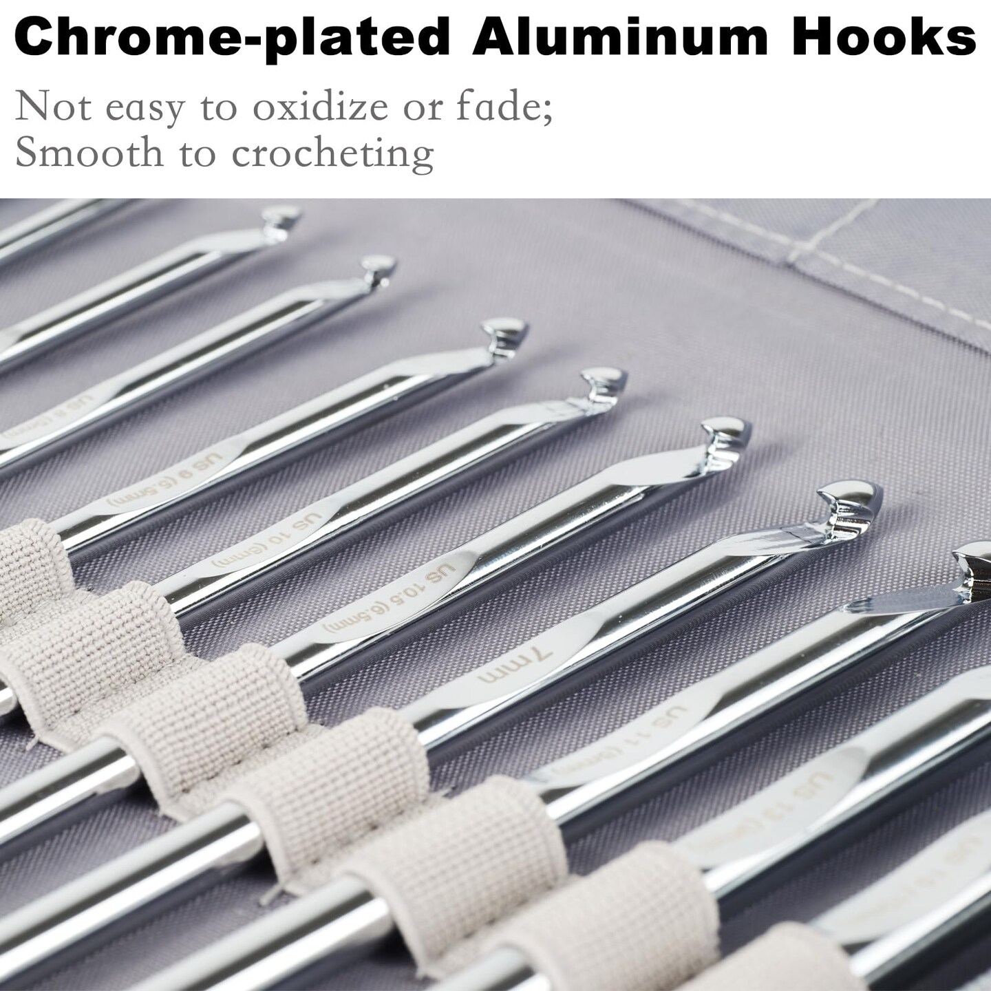 Tunisian Crochet Hooks Set with Cable, Afghan Crochet Hooks Interchangeable, Size from 3mm-10mm Aluminium Crochet Knitting Needles for Crocheting