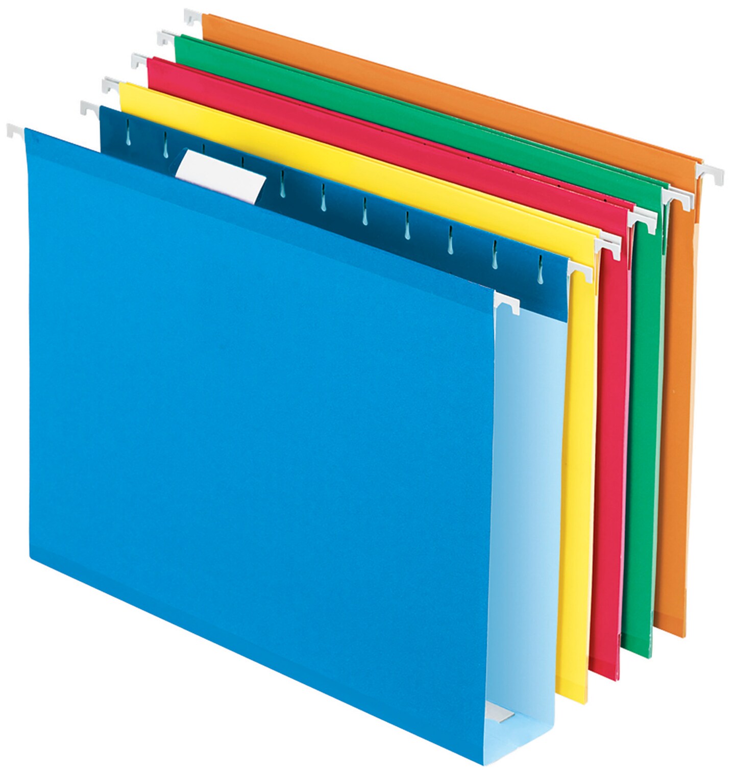 Pendaflex Reinforced Hanging File Folder, 1/5 Cut Tabs, Letter Size, 2 Inch Expansion, Assorted Colors, Set of 25