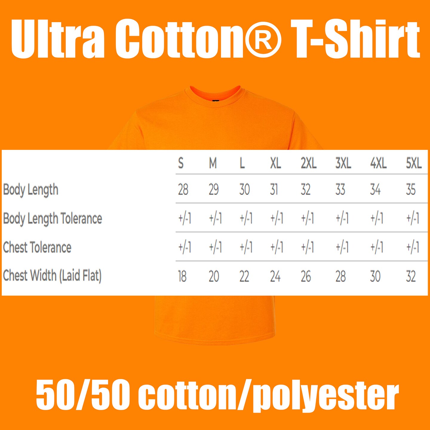 Gildan Men's Ultra Cotton Short Sleeve T-Shirt, (S–5XL) Safety Orange Blank Tee for Custom Printing