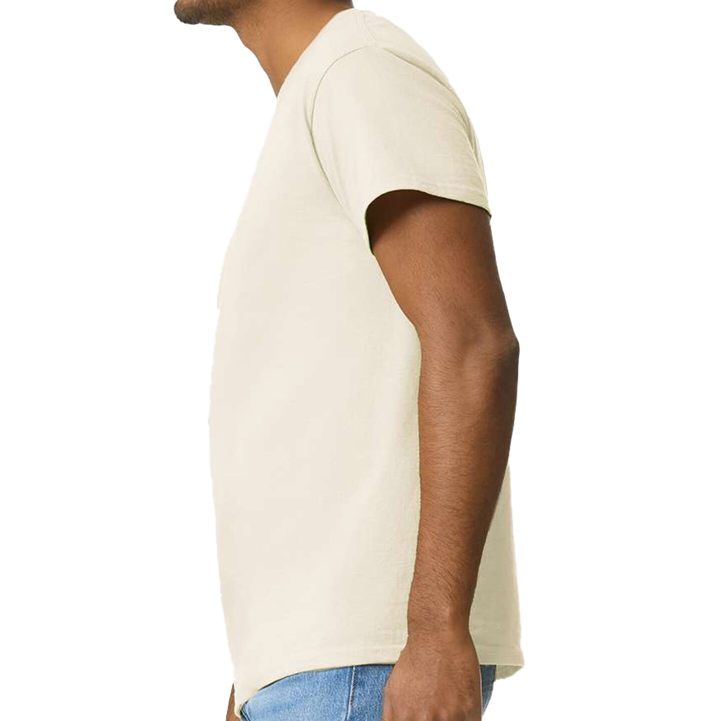 Gildan Men's Ultra Cotton Blank T-Shirt for Custom Design, Short Sleeve Crewneck Tee, Natural, S-5XL