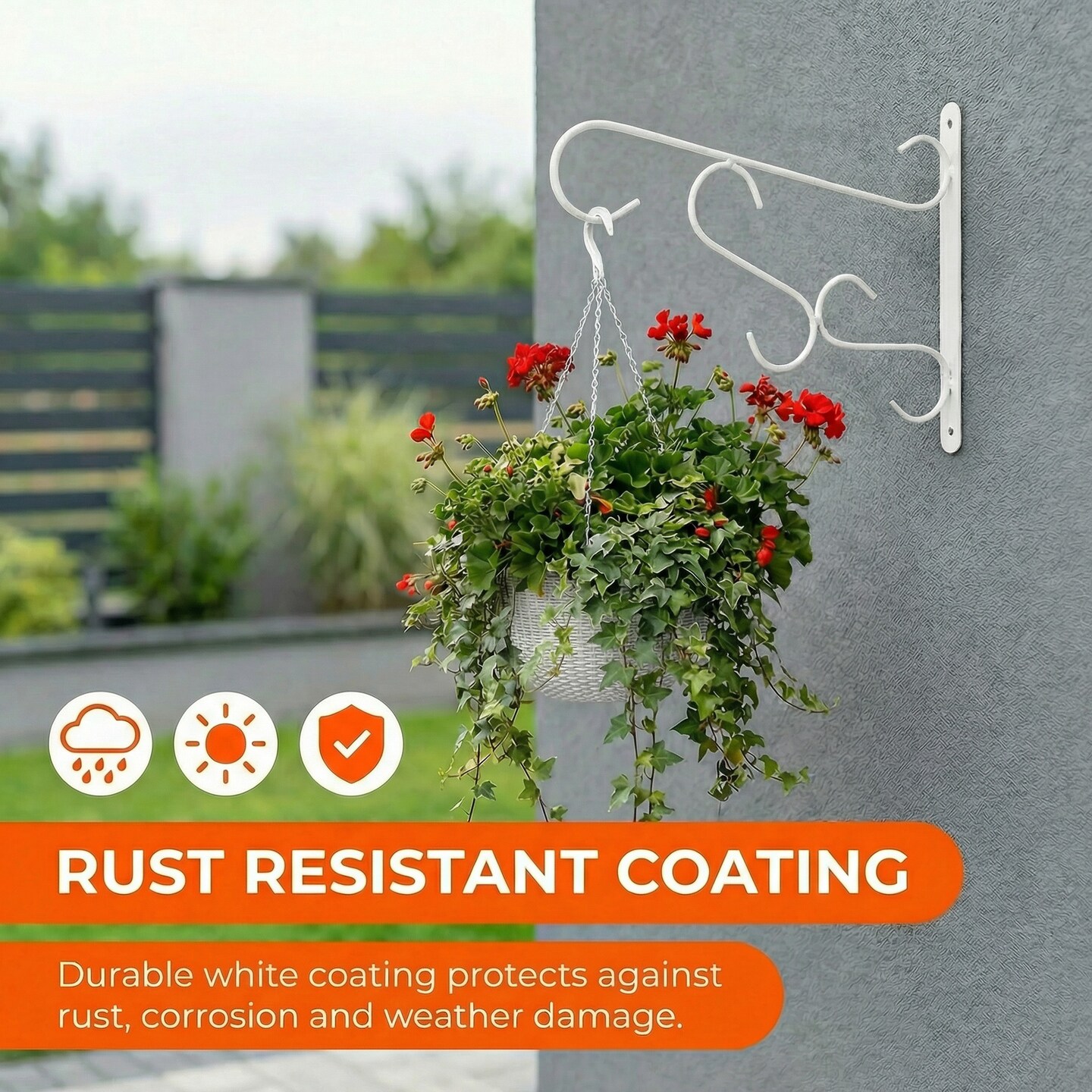 Scroll-Design Metal Wall Bracket for Hanging Accessories and Flowerpots for Indoor & Outdoor Use