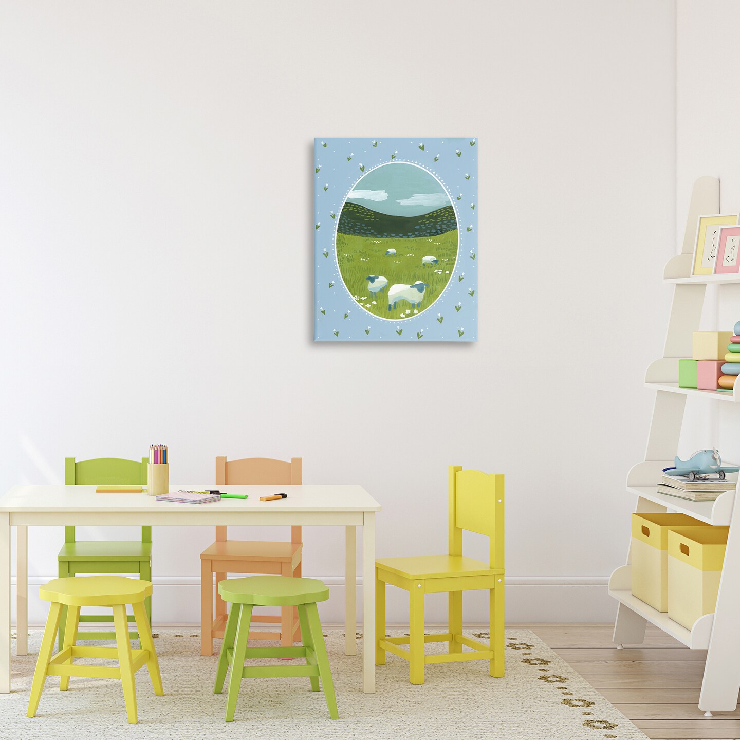 Stupell Industries Cottage Core Sheep Canvas, design by Evelyn Coleman