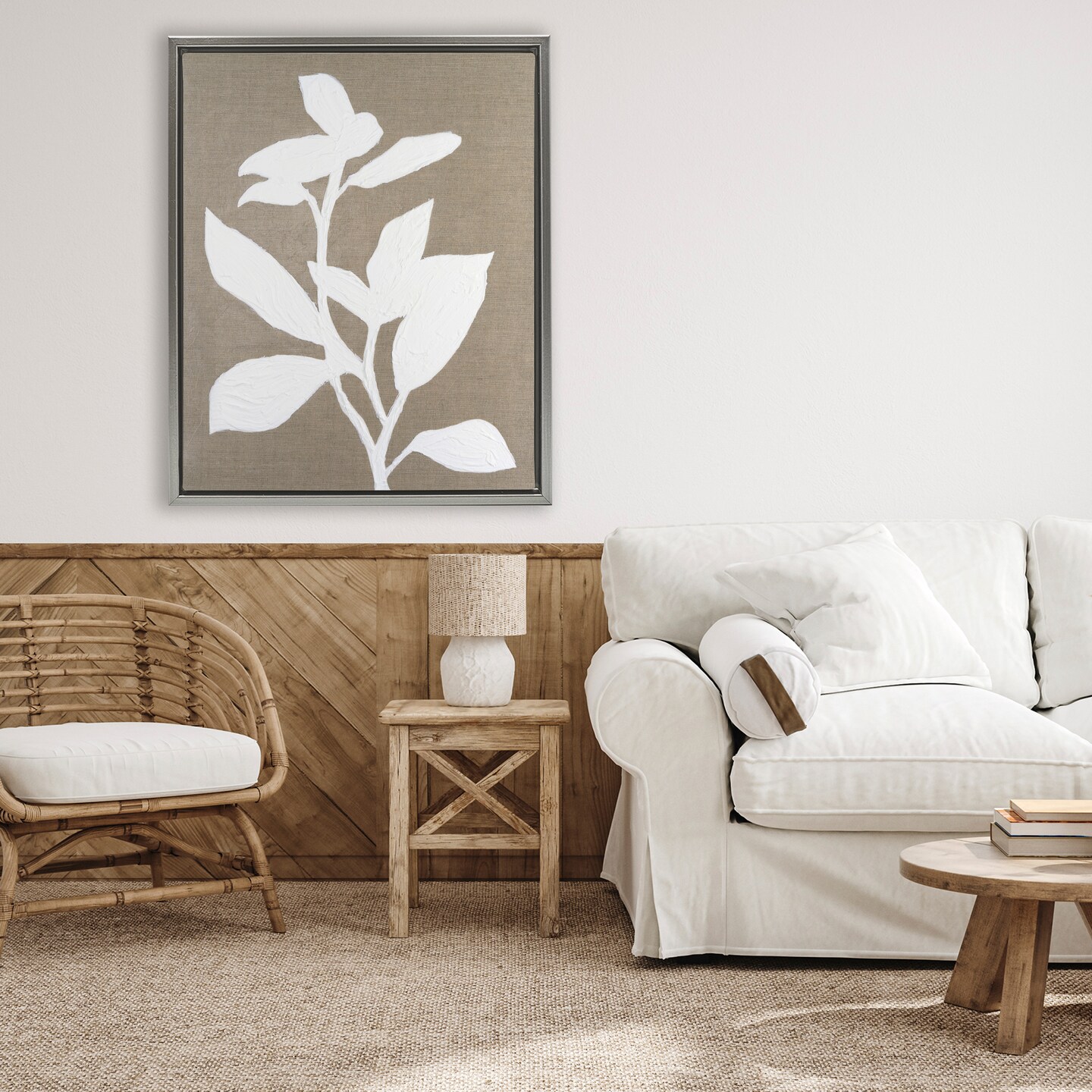 Stupell Industries Frosted Linen Floral Floating Frame, design by Vanna Lam