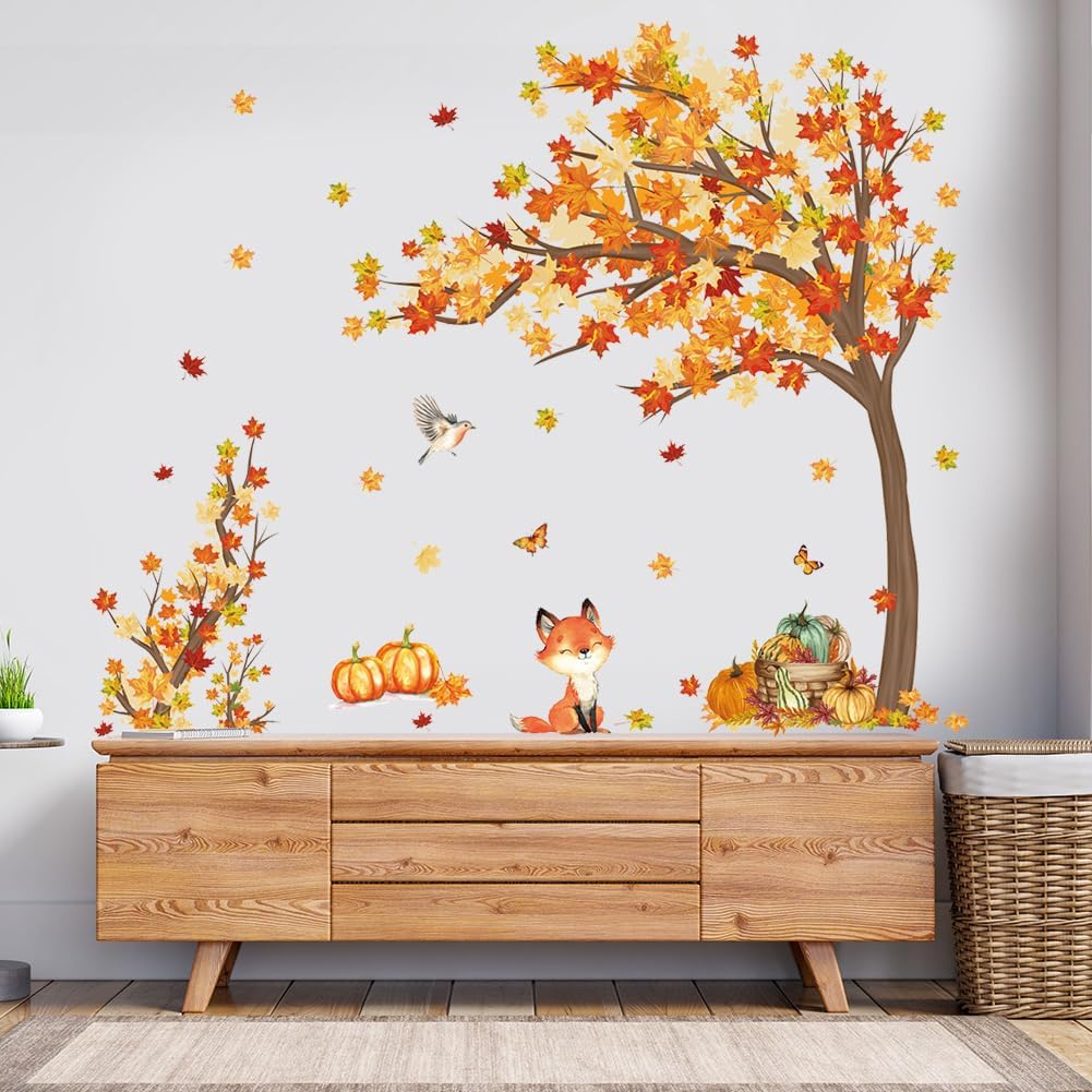 Large Fall Tree Wall Decals (&#x9;Maple Tree)