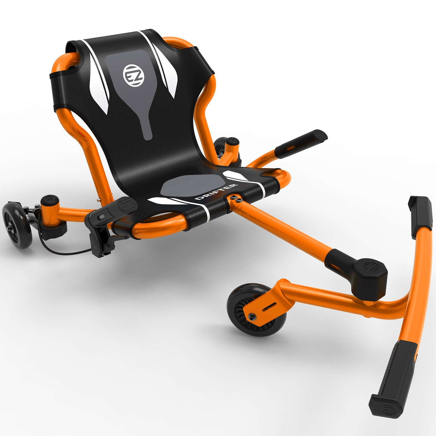 EzyRoller: Drifter X - Orange - Ride-On Scooter, Cambering Motion, Pedal Free Cart, Hand Brakes, Extendable Frame, 154lb Capacity, Adults & Kids 6+