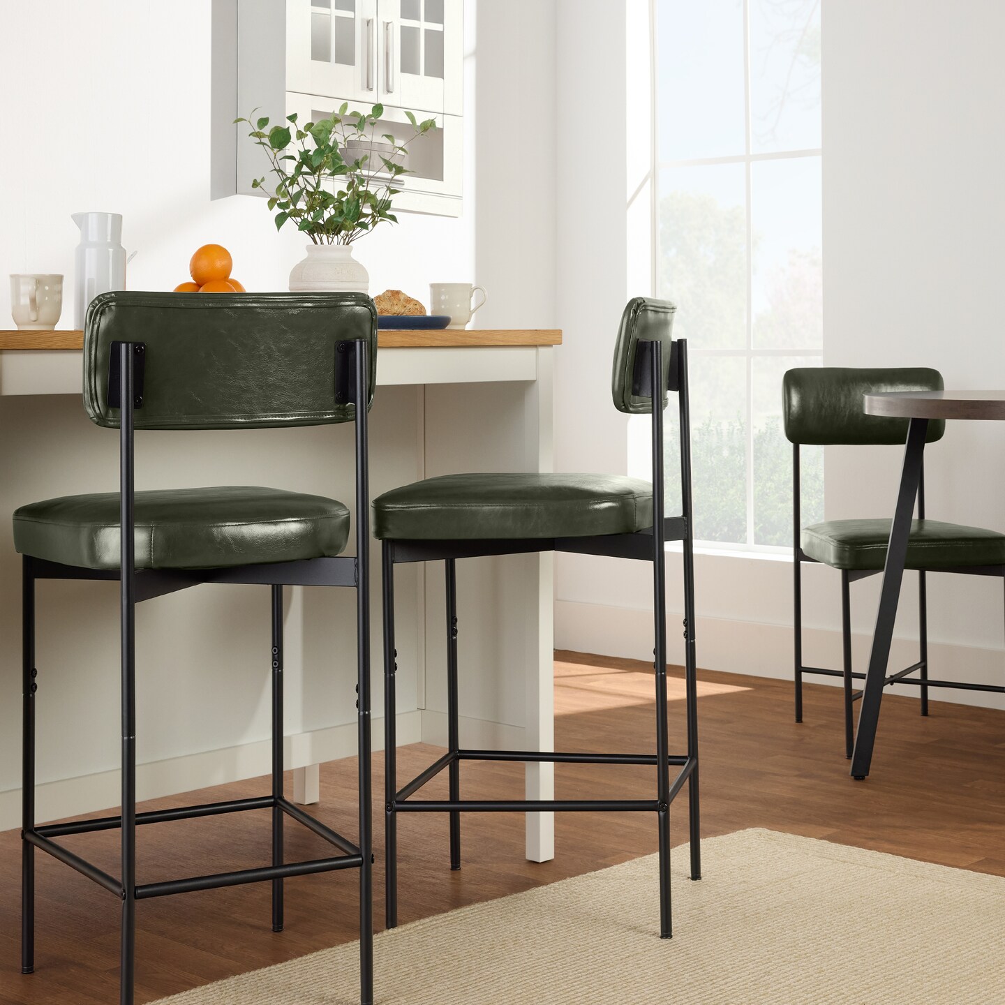 Best Choice Products Set of 2 Faux Leather Counter Stools for Kitchen Island and Dining w/ Metal Frame