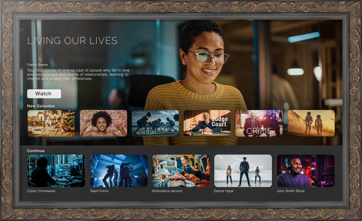 The Samsung Frame TV 50 inch TV Frame, Ornate Frame TV (Fits 2021-2025 Models)